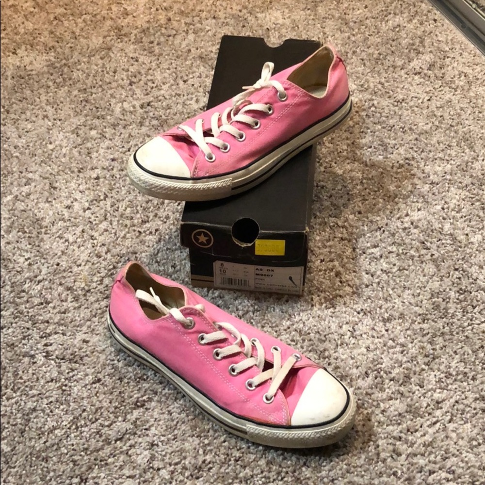 Pink Low Top Converse - Size 10